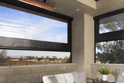 C Series Infratech heater in the corner of an indoor/outdoor space