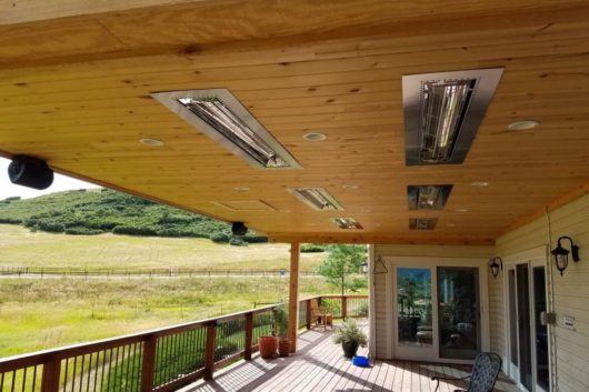 W Series Infratech heaters installed over deck