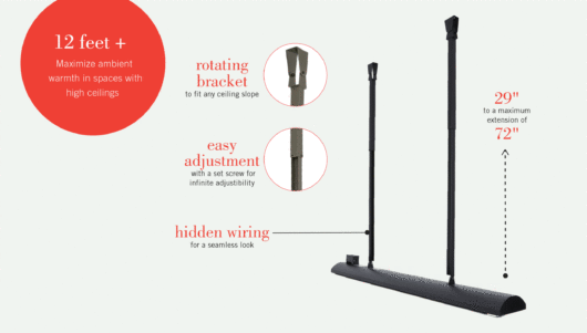 Infratech Heater Drop Pole - comfort from every angle - use with C and CD Series heaters - Image 3