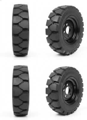 StepRanger No-Flat Solid Rubber Wheel and Tire Set of 4 (4.00-8)